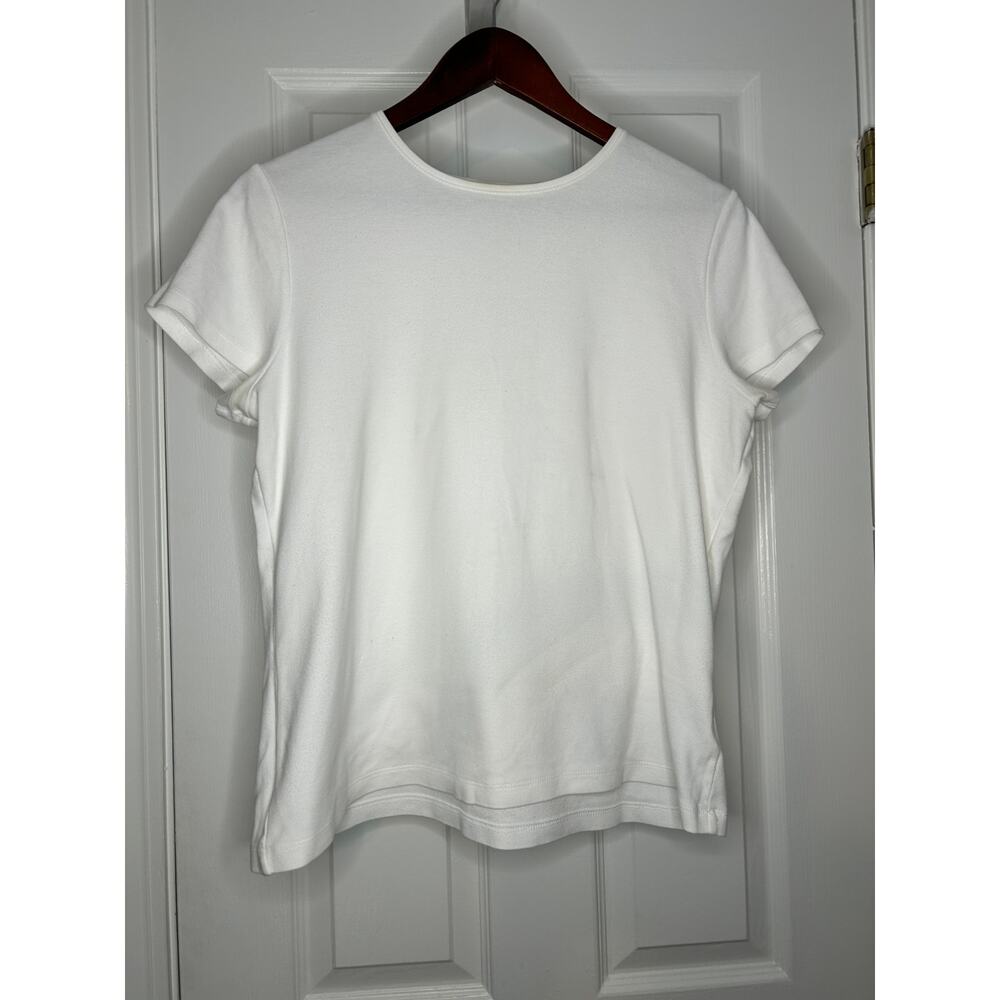 Croft & Barrow Womens White T Shirt Size Large Short Sleeve Basic Tee